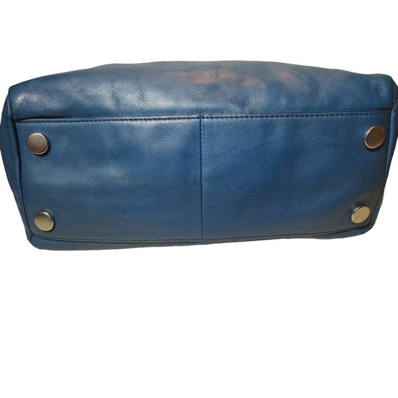 Fossil Large Blue Leather Shoulder Tote Handbag - Picture 6 of 10